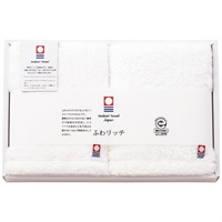 無撚糸フェイスタオル2枚セット (ホワイト)