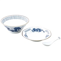 レトロ中華 ラーメンチャーハン 青